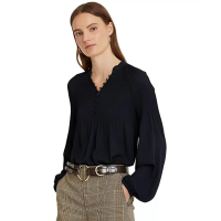 Lauren Ralph Lauren Blouson Sleeve Top Lauren, Navy, Small