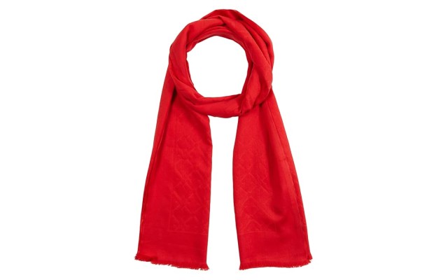  Charlotte Logo Jacquard Wrap Scarf – Red