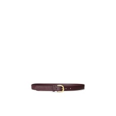 Lauren Ralph Lauren Charm Crosshatch Leather Belt, Vintage Burgundy, Large