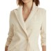 LAUREN Ralph Lauren Double-Breasted French Terry Blazer, Cream, Medium