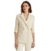 LAUREN Ralph Lauren Double-Breasted French Terry Blazer, Cream, Medium