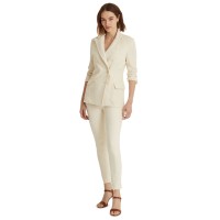LAUREN Ralph Lauren Double-Breasted French Terry Blazer, Cream, Medium