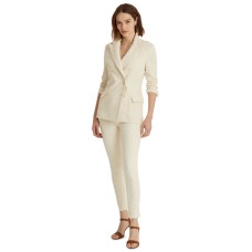 LAUREN Ralph Lauren Double-Breasted French Terry Blazer, Cream, Medium