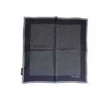 Lauren Ralph Lauren Polka Dot Print Silk Head Scarf Square 22″ X 22″