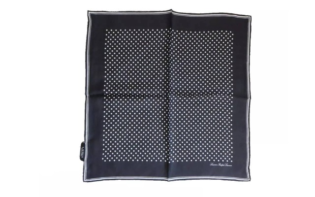  Polka Dot Print Silk Head Scarf Square 22″ X 22″