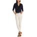 Lauren Ralph Lauren Ruffle-trim Stretch Jersey Shi French Navy Medium