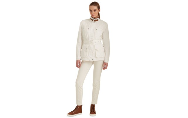 Lauren Ralph Lauren Taffeta Field Jacket Silk White XXLarge