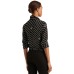 Lauren Ralph Lauren Wave-stripe Georgette Shirt Polo Black Large
