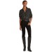 Lauren Ralph Lauren Wave-stripe Georgette Shirt Polo Black Large