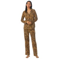 Lauren Ralph Lauren Women’s 2-Pc. Printed Fleece Packaged Pajamas Set Leopard, X-Large