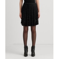 Lauren Ralph Lauren Women’s Beaded Mesh a-Line Skirt, Black, 16