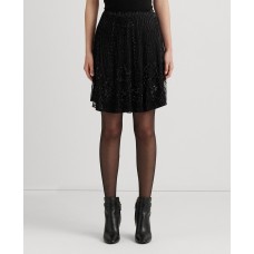 Lauren Ralph Lauren Women’s Beaded Mesh a-Line Skirt, Black, 16