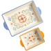  Tierra Hand Painted 2 Piece 3.9 Qt and 1.6 Qt Rectangular Bakeware Set