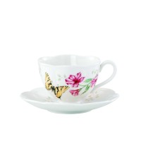 Lenox Butterfly Meadow Butterfly Cup and Saucer Set, White