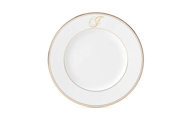 Federal Gold Block Monogram Dinnerware Dinner Plate, J