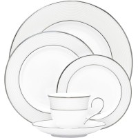 Lenox Opal Innocence Stripe 5-Piece Place Setting, White