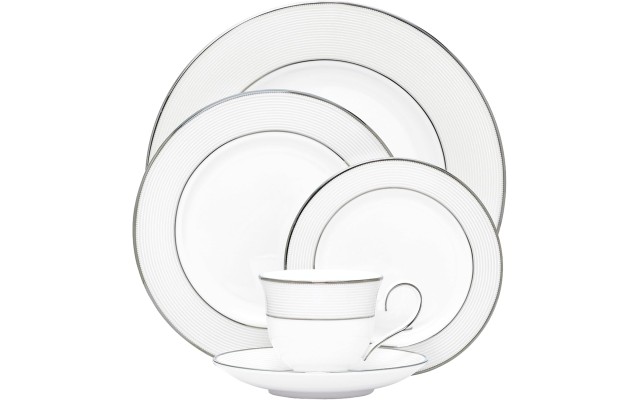  Opal Innocence Stripe 5-Piece Place Setting, White