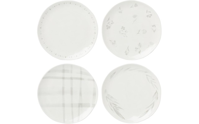  Oyster Bay 4Pc Accent Plates, White