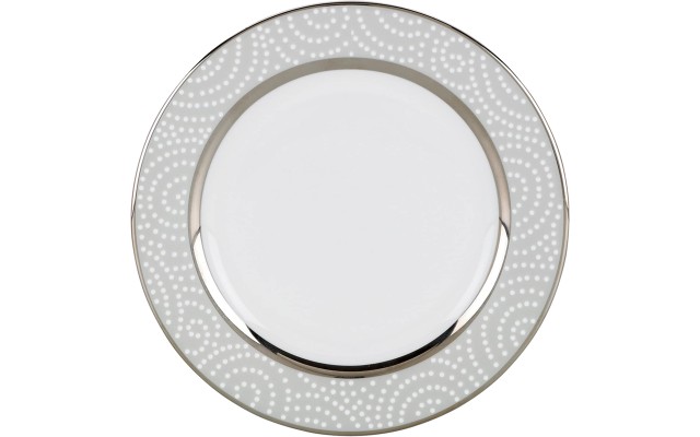  Pearl Beads Appetizer Plate, Gray, 6″