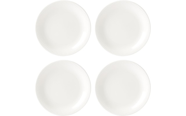  White Profile Porcelain 4-Piece Accent Plate Set, 4.05 LB