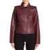 Levi’s Plus Size Faux Leather Motorcycle Jacket (Wine, 1X)