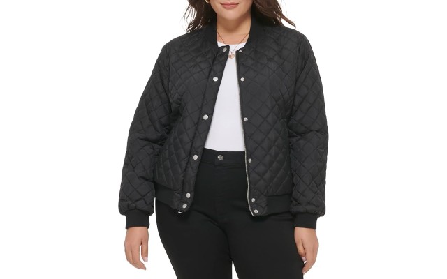 Levi’s Women’s Diamond Quilted Bomber Jacket, Black, X-Large