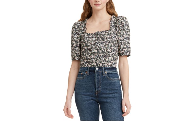 Levi’s Women’s Joella Short Sleeve Blouse, Large, Assorted