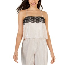 Leyden Lace-Trim Crisscross Camisole (White, XS)