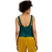  Womens V-Neck Camisole Top, Green/M