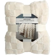 Life Comfort Artisan Mixed Yarn Throw 60in X 70in White