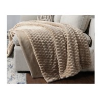 Life Comfort textured faux fur throw 60in x 70in Ombre Pink