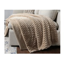 Life Comfort textured faux fur throw 60in x 70in Ombre Pink