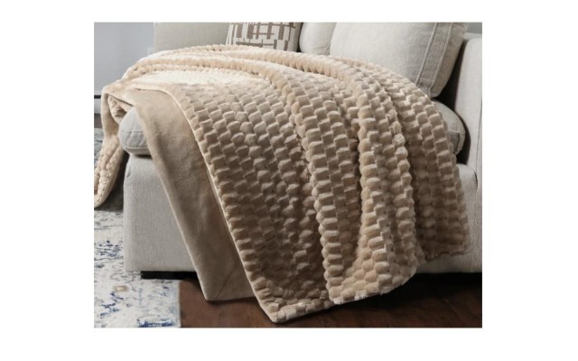  textured faux fur throw 60in x 70in Ombre Pink