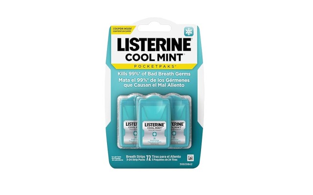  Cool Mint Pocketpaks Breath Strips Kills Bad Breath Germs, 24-Strip Pack, 3 Pack