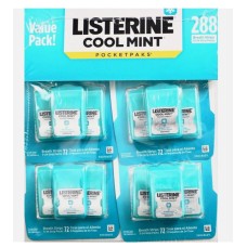 Listerine Cool Mint PocketPaks Fresh Breath Strips, 4 set of 3x24-Strip Pack 72 Breath Strips