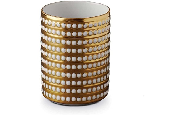 L’Objet Perlee Gold  Vase, 3″ x 4″