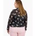 Love, Fire Womens Trendy Plus Size Mesh Floral-Print Top, Black, 1X