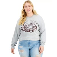Love Tribe Womens Trendy Plus Size Cotton Graphic T-Shirts, Gray, 1X