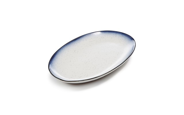  Blue Edge 16 Inch Platter White With Blue Edge