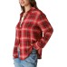  Women’s Cloud Plaid Boyfriend Shirt, Grape Wine Plaid, 2XL