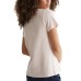  Womens Floral Embroidery Cotton Knit Top, Light Pink, XS