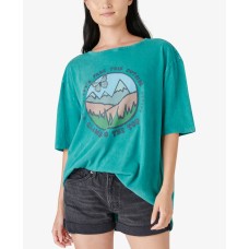 Lucky Brand Womens Graphic T-Shirt, Blue, M