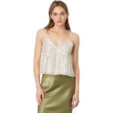 Lucky Brand Women’s Sequin Mini Top, Champagne, Medium