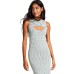  Women’s Margot Cutout Sleeveless Marled-Knit Dress, Sage, X-Small