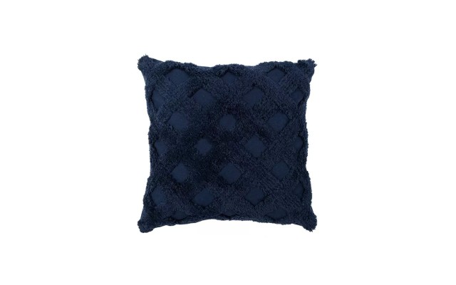  Tufted Diagonal Decorative Pillow, 20″ x 20″, Navy