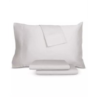 Luxura Home 100% Cotton 400TC Queen 4pc Sheet Set,Light Grey