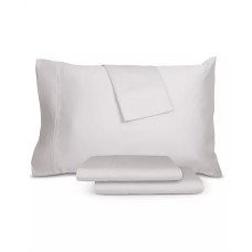 Luxura Home 100% Cotton 400TC Queen 4pc Sheet Set,Light Grey