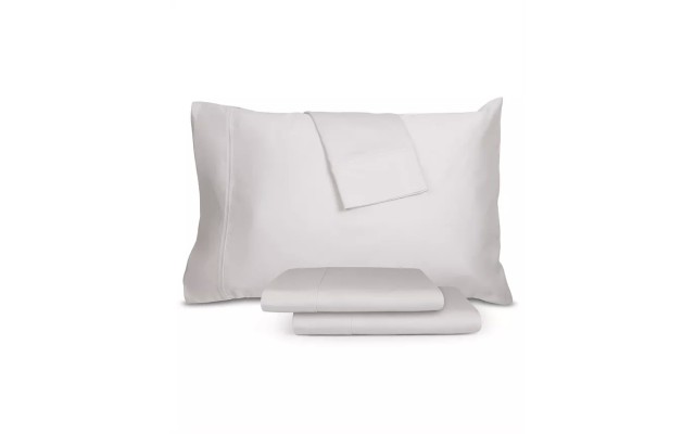 Luxura Home 100% Cotton 400TC Queen 4pc Sheet Set,Light Grey