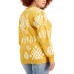  Womens Trendy Plus Size Aztec Sweatshirts, Yellow, 2X
