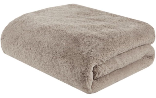  Bristol Premium Faux Fur Throw, 60″ X 50″ – Tan